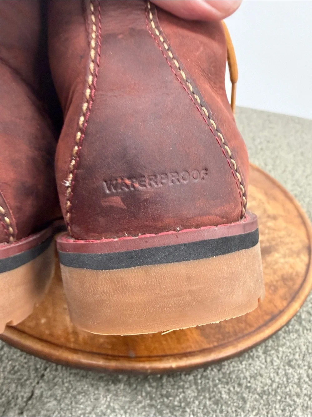Columbia Boots Mens 7 Chinook Chukka Waterproof Brown Red Leather Lace